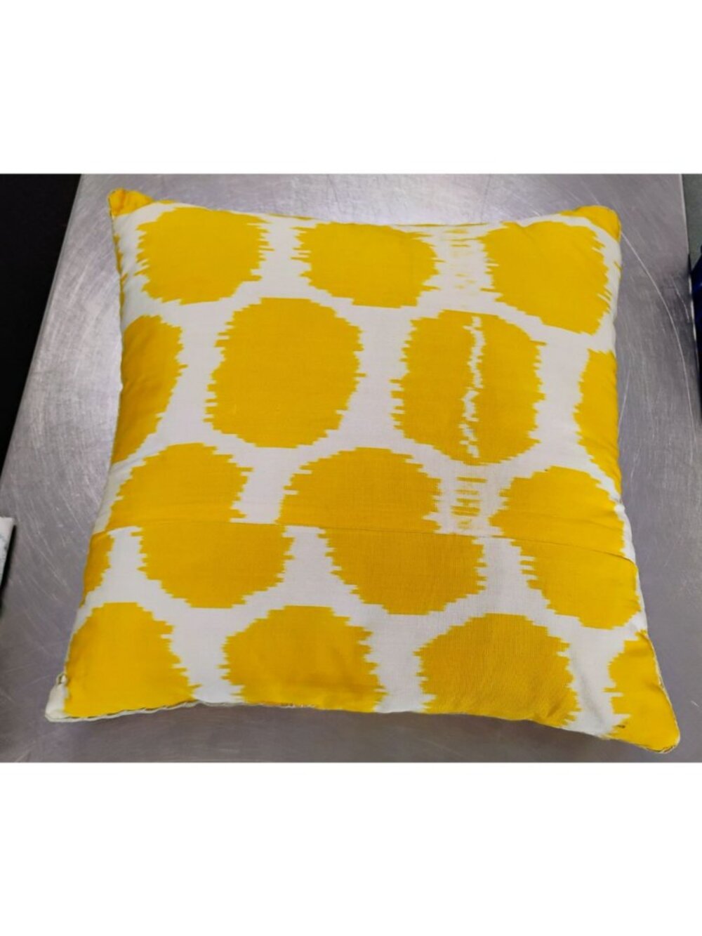 Authentic Madeline Weinrib Luce Ikat Silk Pillow Buttercup Yellow Down Insert 18 - Picture 2 of 6